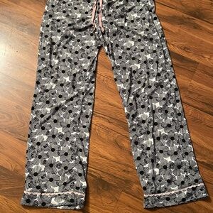 Black and White Patterned Pajama Pants